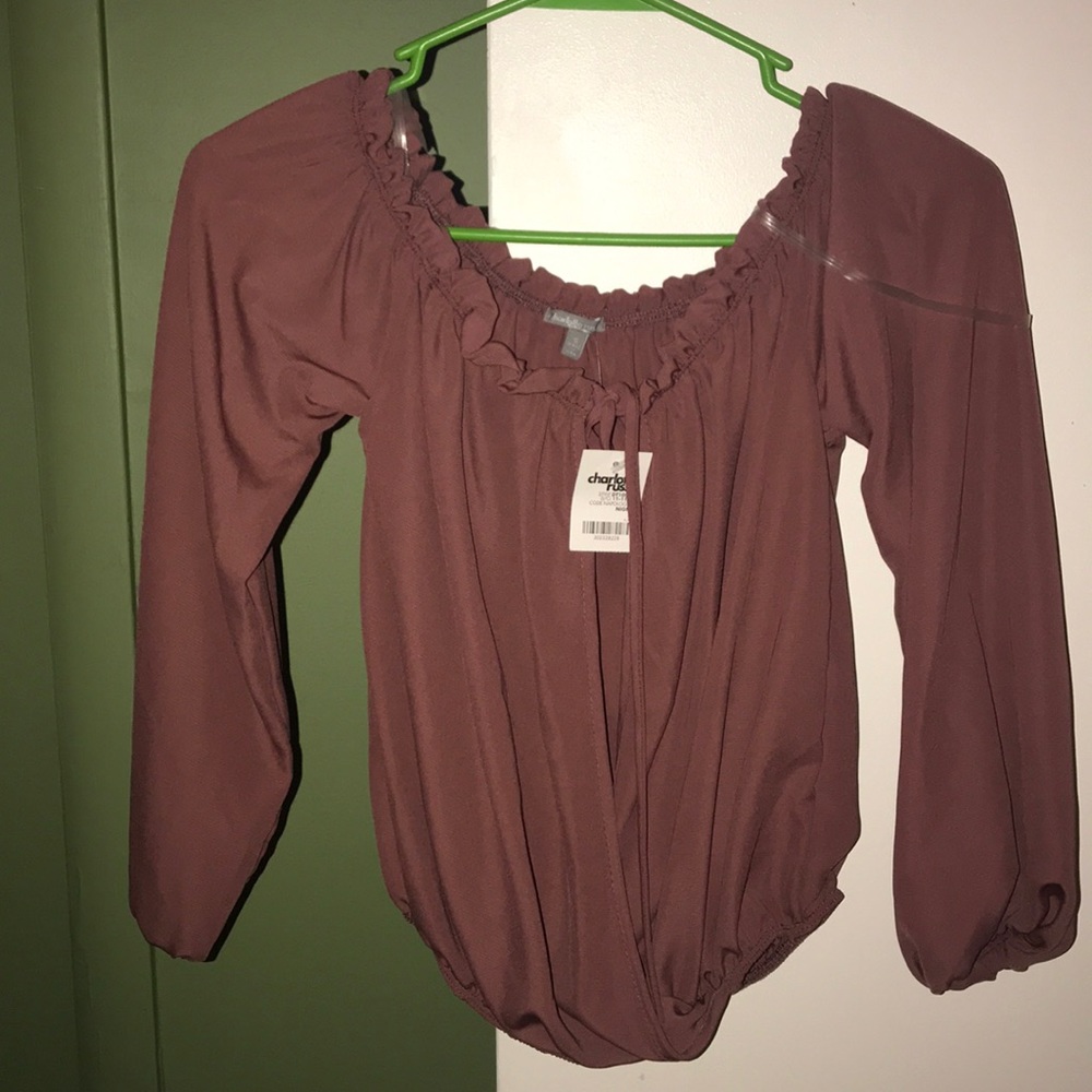 mauve colored blouse